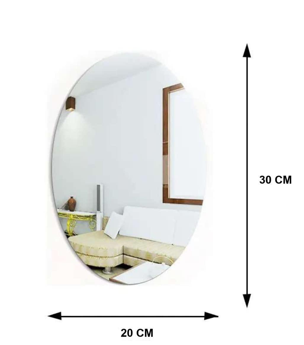 Unbreakable Oval Shape & Square Shape Mirror Combo (Pack of 1)