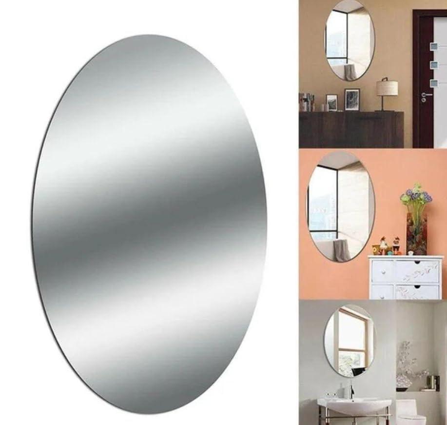 Unbreakable Oval Shape & Square Shape Mirror Combo (Pack of 1)