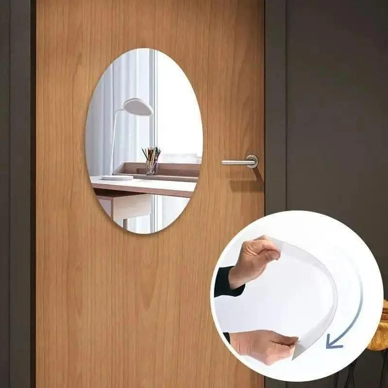 Unbreakable Oval Shape & Square Shape Mirror Combo (Pack of 1)